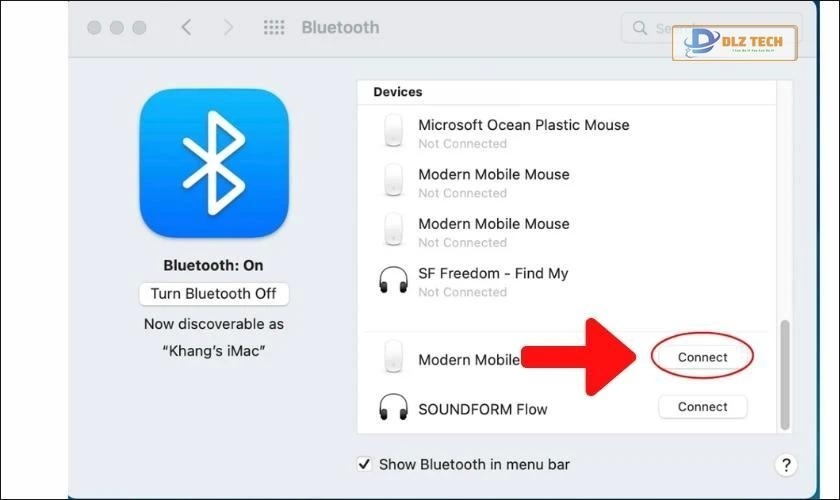 Nhấn vào Connect để kết nối với laptop