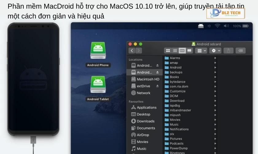 Kết nối bằng phần mềm MacDroid
