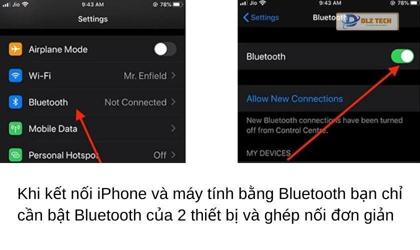 Kết nối iPhone với máy tính Win 10 qua bluetooth