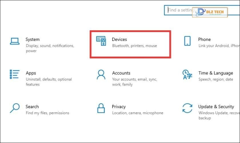 Click vào mục Devices