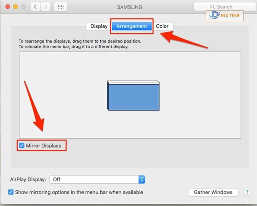 Chọn Display >> chọn Arrangement