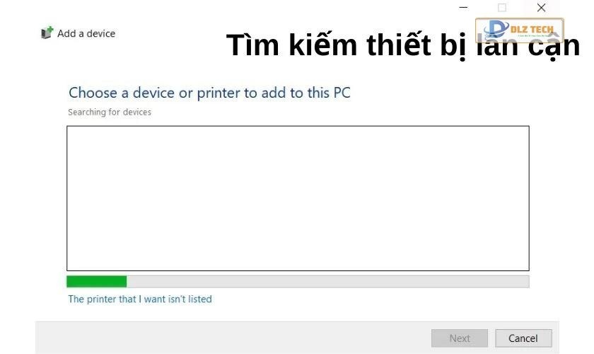 chọn Add a network, wireless or Bluetooth printer