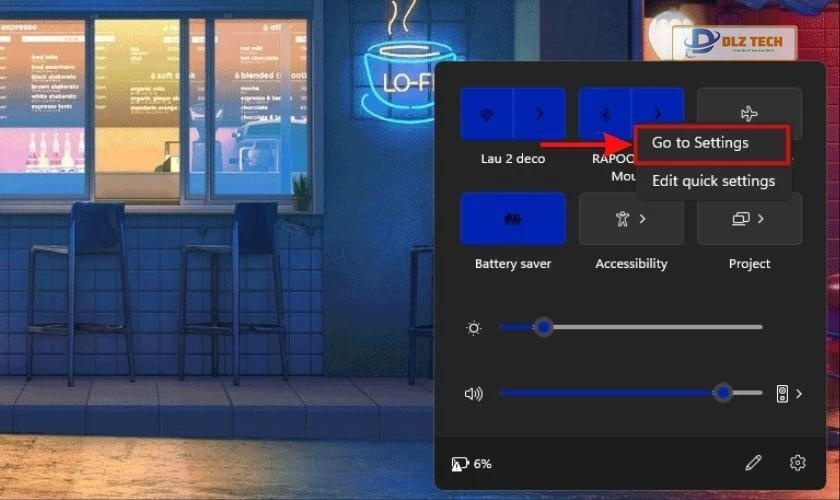 Chọn vào mục Go To Settings