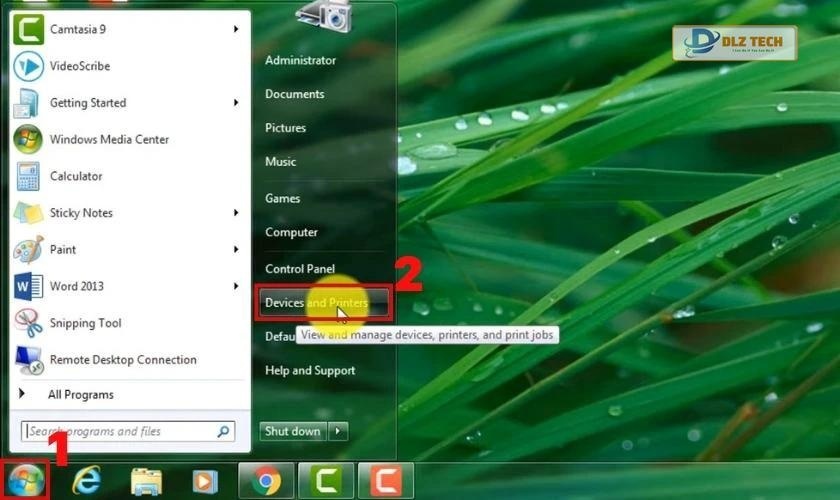 Chọn vào mục Devices & Printers
