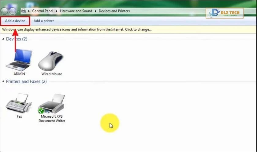 Chọn vào mục Add a device