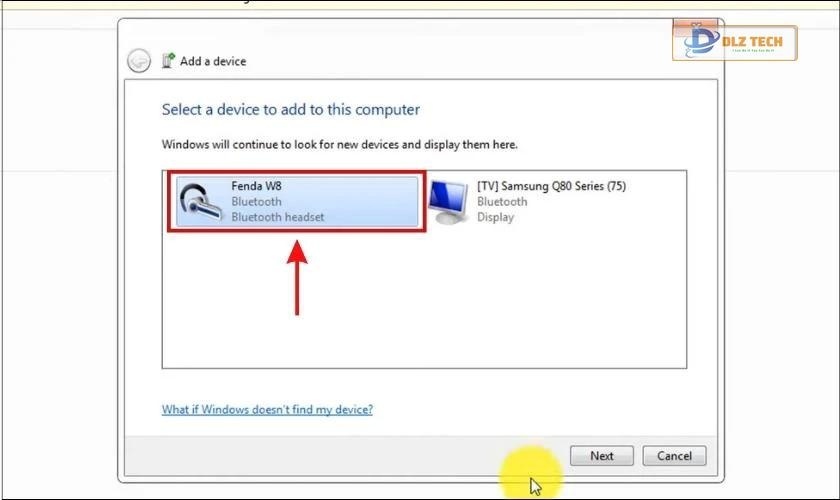 kiểm tra và click chọn vào tên của tai nghe Bluetooth