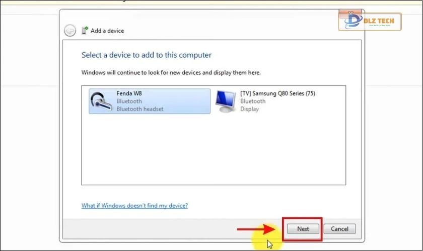 Nhấn vào mục Next để tiến hành kết nối tai nghe