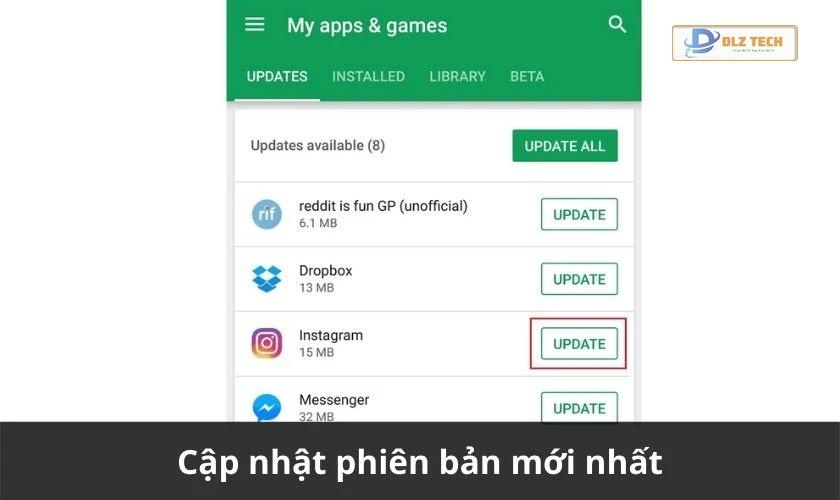 Cập nhật phiên bản Instagram mới nhất