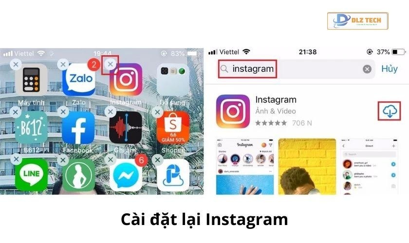 Cài đặt lại Instagram