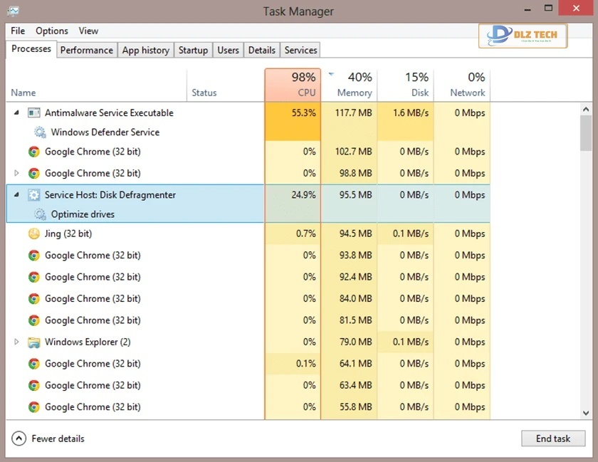 Lỗi CPU quá tải 100 % trên máy tính laptop