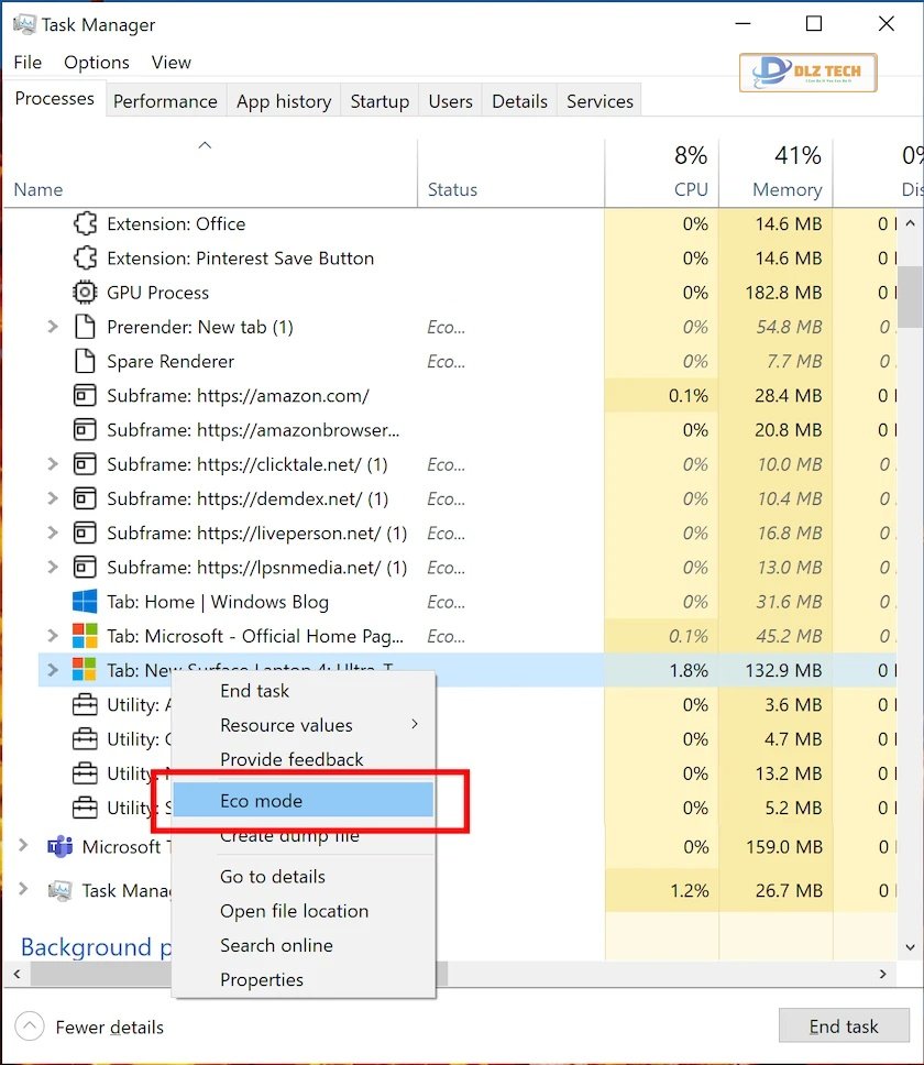 Tắt ứng dụng từ Task Manager