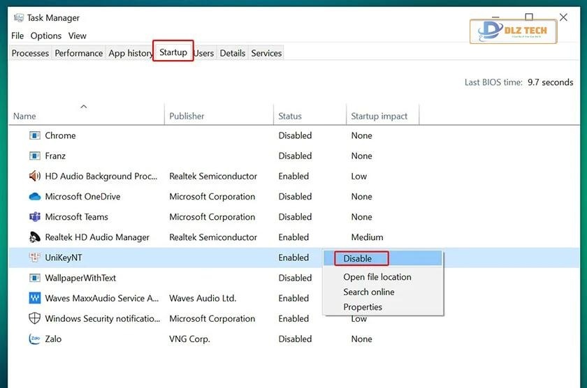 Tắt ứng dụng chạy ngầm