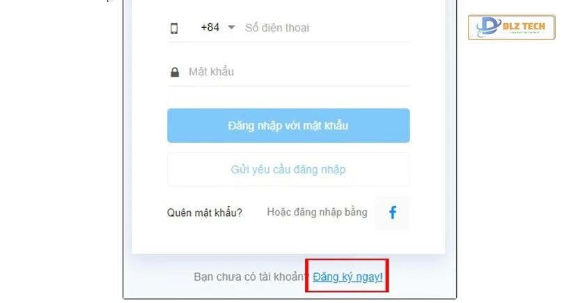 Chọn vào mục Đăng ký