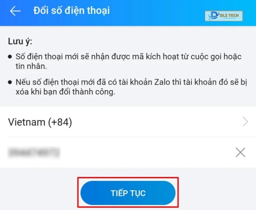 Cách đổi số điện thoại trên Zalo