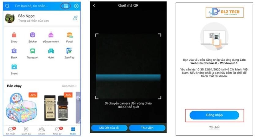 Đăng nhập Zalo Web bằng mã QR