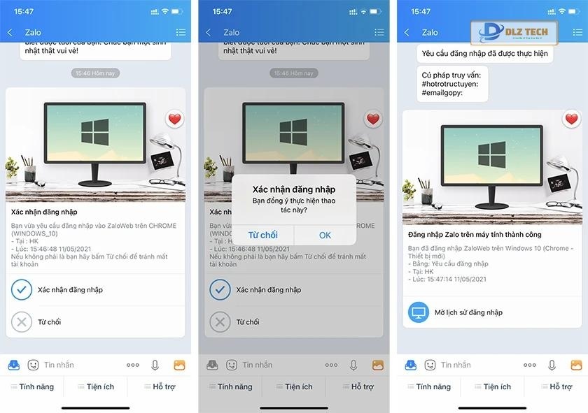 Đăng nhập Zalo qua web bằng yêu cầu
