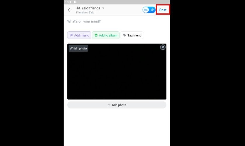 Nhấn Post để đăng ảnh