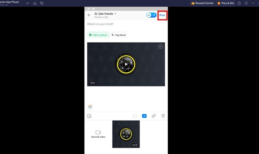 Chỉnh sửa thông tin và đăng video lên Zalo