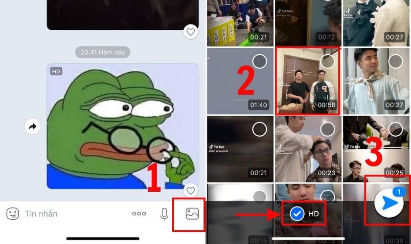 Gửi video HD qua Zalo trên điện thoại