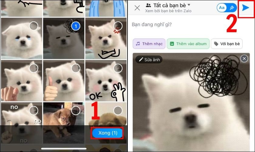 Hoàn thành đăng ảnh