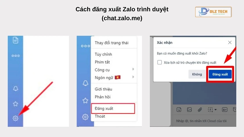 Cách đăng xuất Zalo trình duyệt (chat.zalo.me)