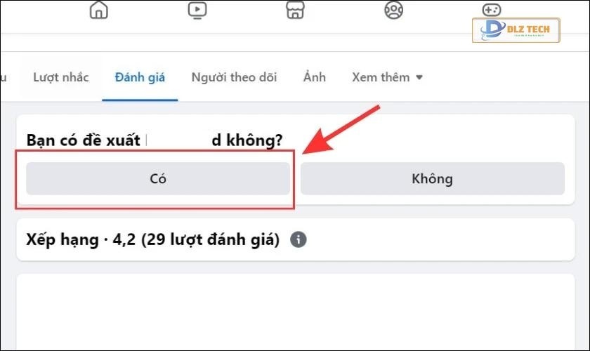 Chọn Có ở phần đề xuất