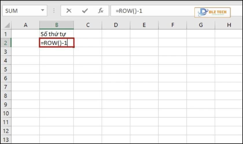 cách đánh số thứ tự trong excel bằng hàm row