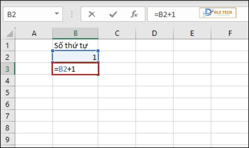 kết hợp công thức và kéo thả chuột để đánh số thứ tự
