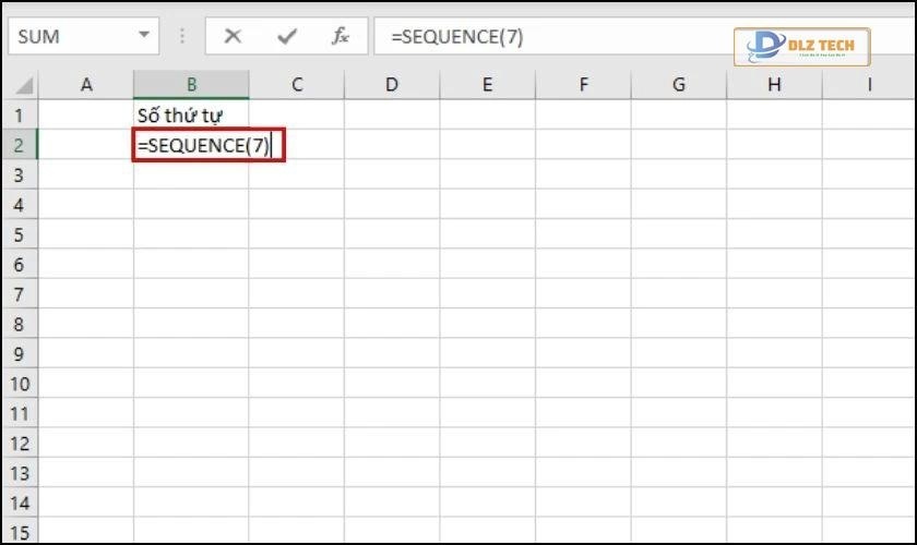 cách đánh số thứ tự trong excel bằng hàm sequence