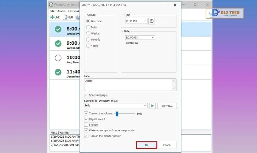 cách cài đồng hồ báo thức