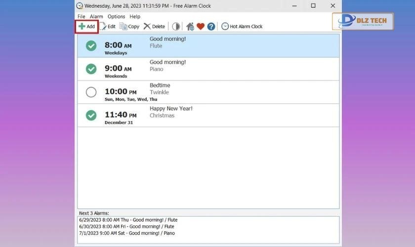 đồng hồ báo thức online
