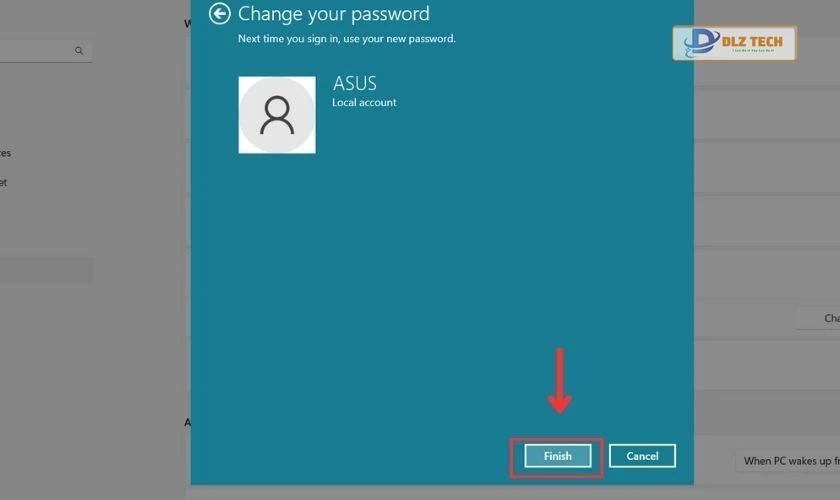 Kết quả sau khi đặt password cho máy tính