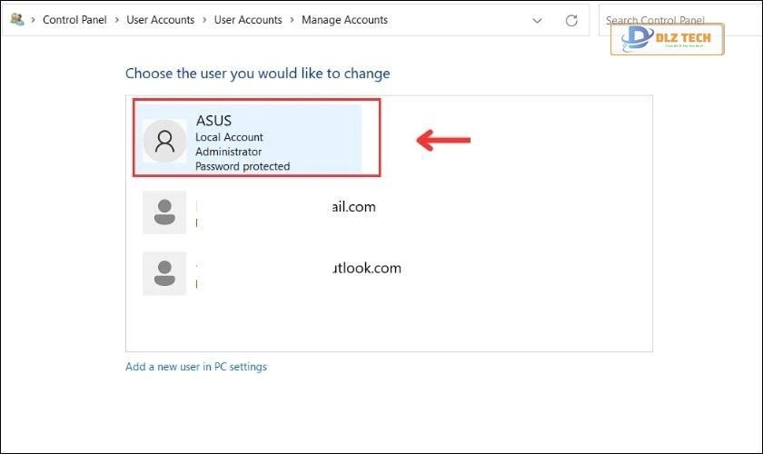 Tạo mật khẩu mới cho tài khoản trên laptop