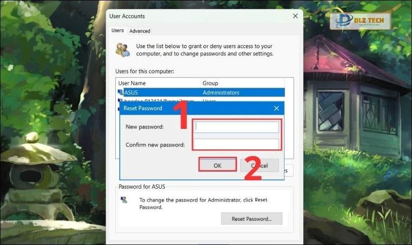 Cài đặt mật khẩu bằng ứng dụng Netplwiz