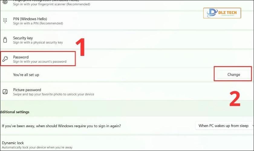 Cài đặt password mới cho máy tính Win 11