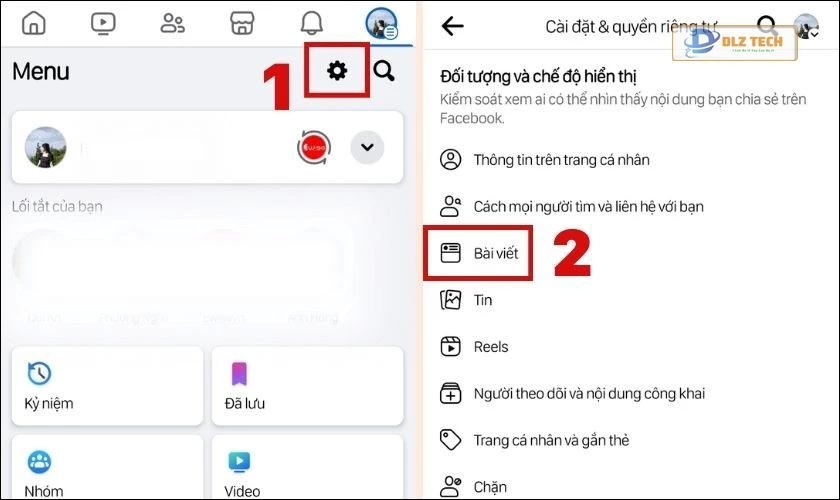 Ấn vào biểu tượng Cài đặt ở phía trên màn hình