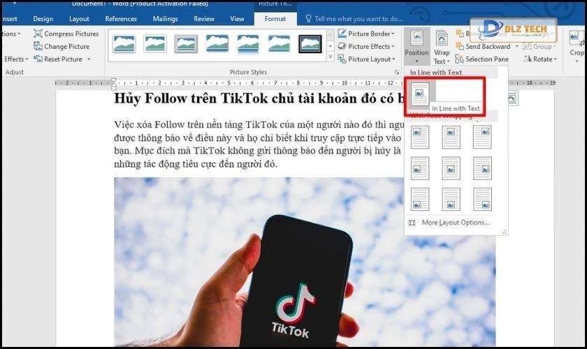 Kết quả sau khi di chuyển ảnh