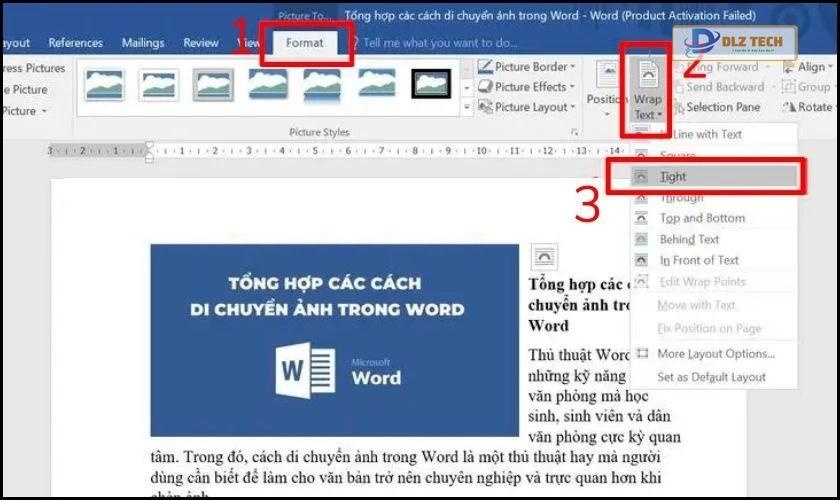 Vấn đề di chuyển ảnh trong Word trên MacBook