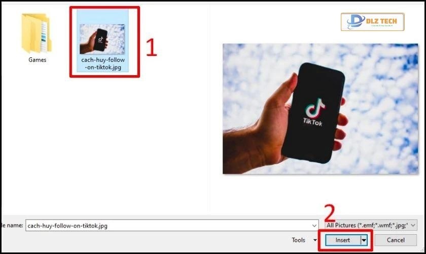 Chọn hình ảnh để thêm vào