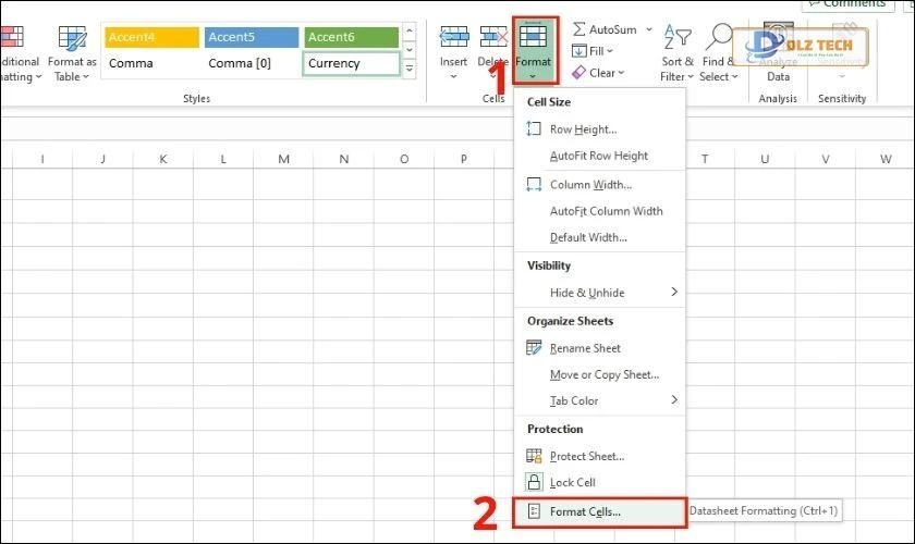 chọn kiểu thiết lập number