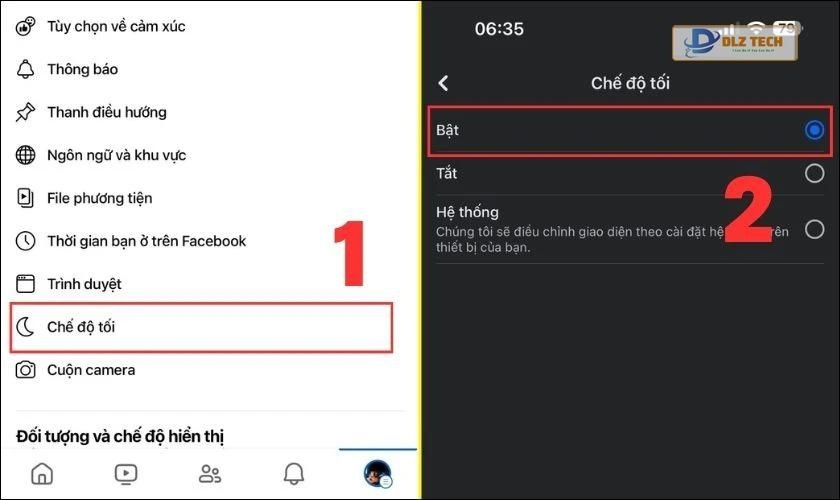 Cách đổi giao diện trên Facebook sang nền tối bằng điện thoại