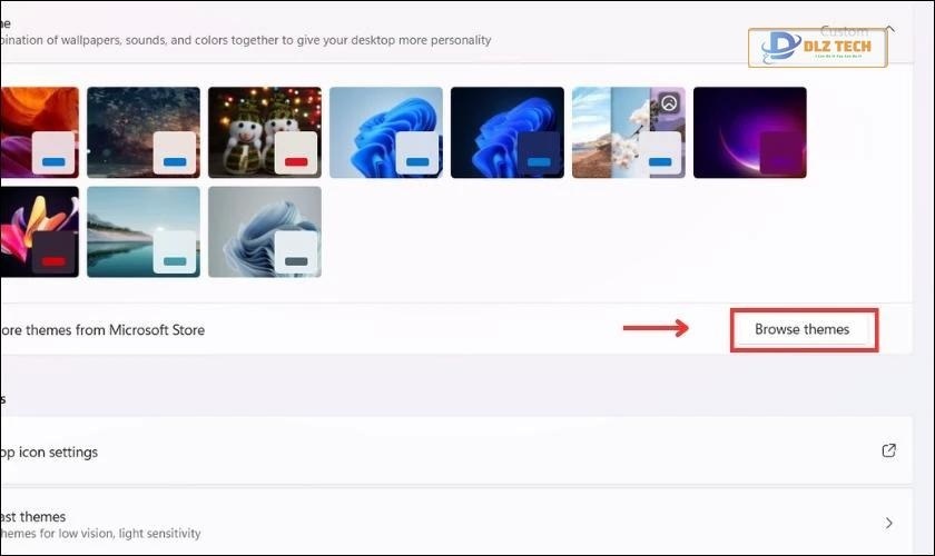 Thêm theme mới qua Browse themes