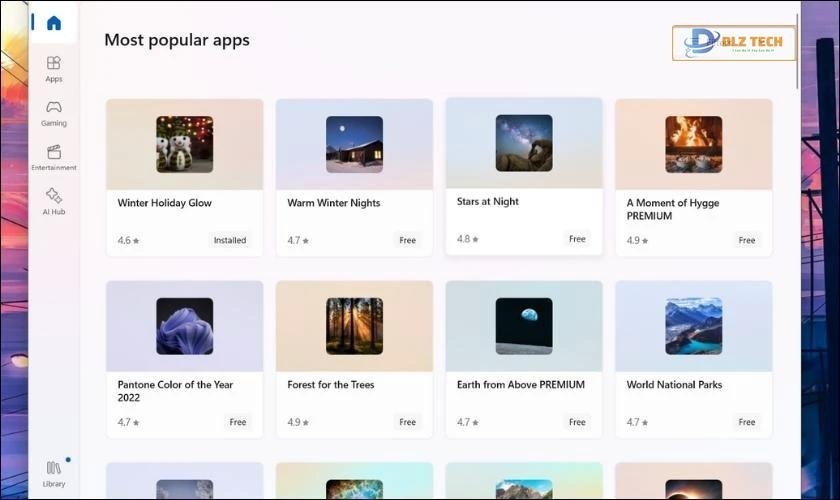 Chọn hình ảnh ưng ý từ Microsoft Store