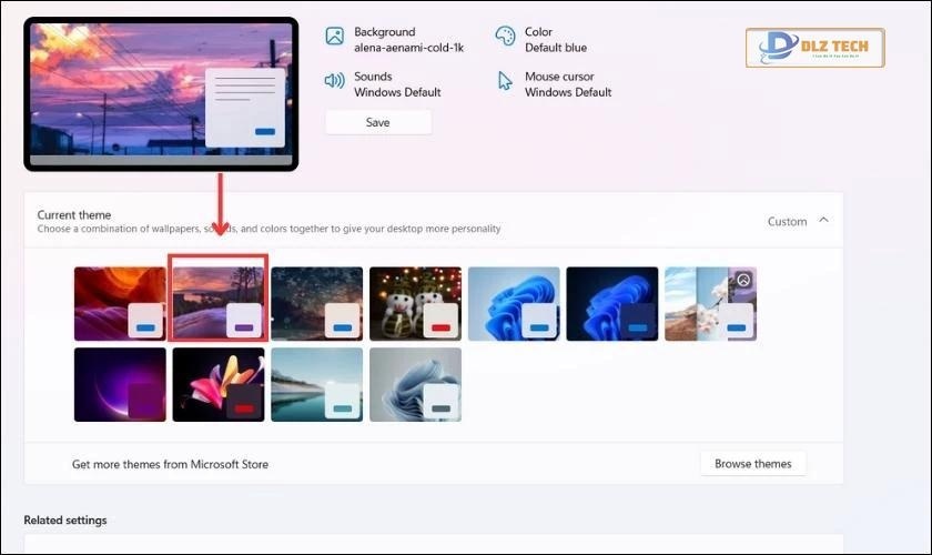 Ảnh đã được thêm vào Theme