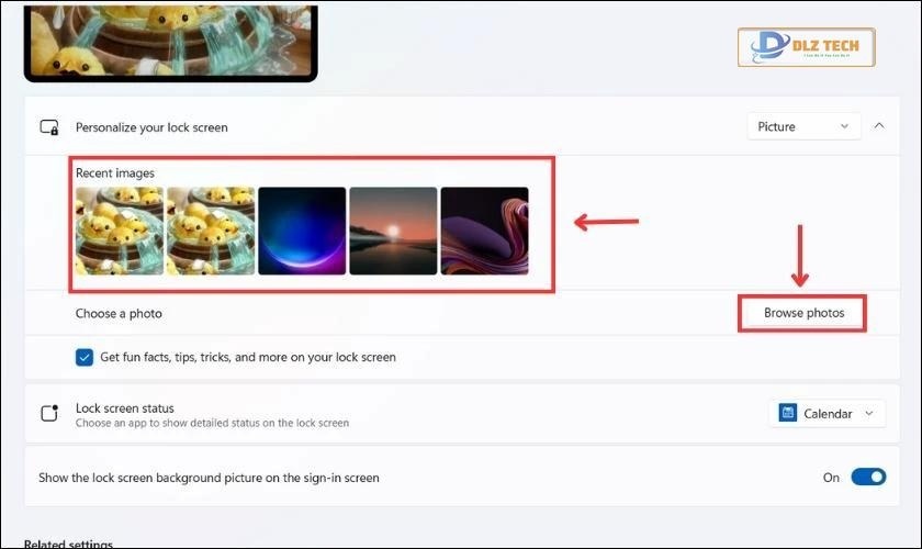 Chọn ảnh khóa từ Browse
