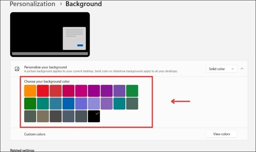 Chế độ Solid color