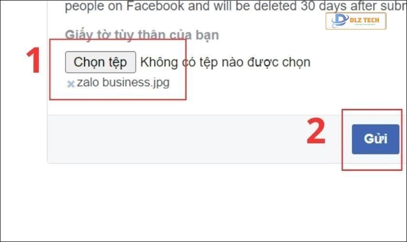Tải lên giấy tờ và gửi yêu cầu