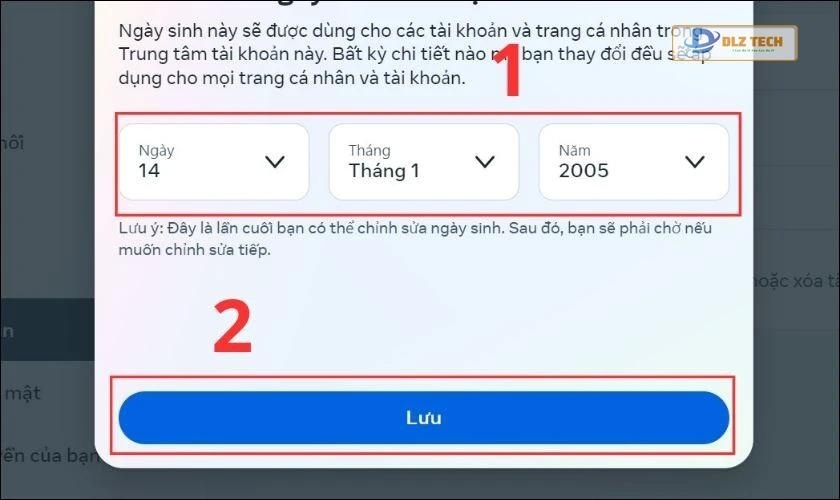 Nhấn Lưu để kết thúc