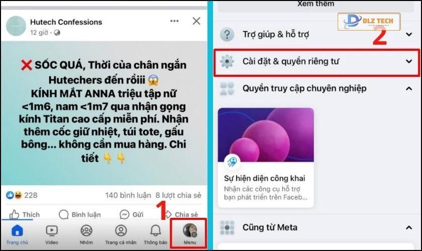 Mở ứng dụng Facebook trên điện thoại