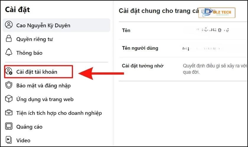 Chỉnh sửa tại mục Liên hệ